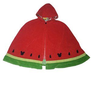 Disney mickey mouse watermelon hooded towel for kids size 5/6 beach pool bath